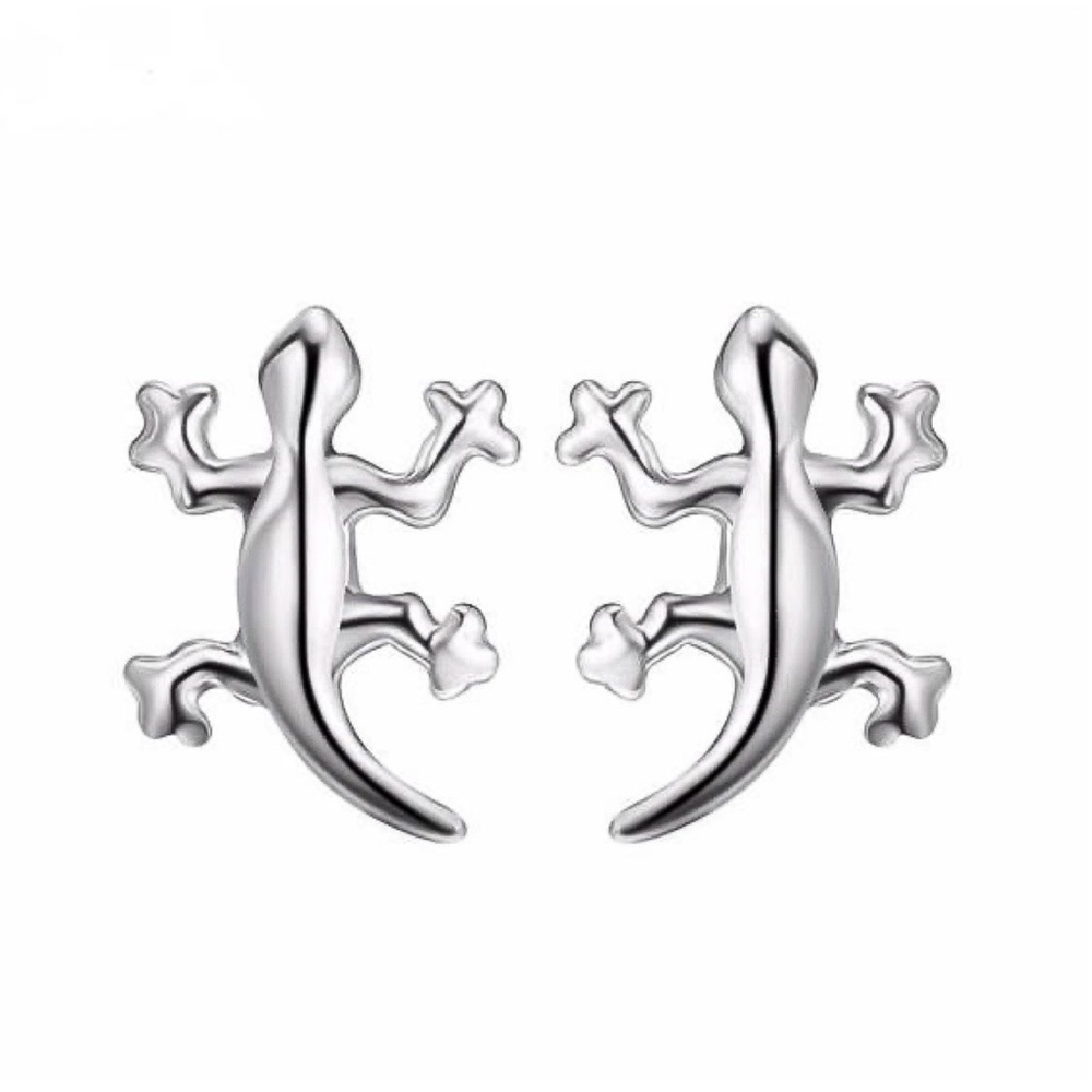 Any 2/$20! Silver Gecko Stud Earrings - Picture 3 of 7